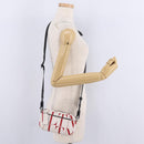 Valentino Shoulder Bag Leather White Red Auth bs38001-22