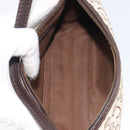 CELINE C Macadam Hand Bag Canvas White Gold Tone Auth bs38002-19