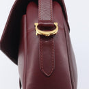 Cartier Must Line Shoulder Bag Leather Bordeaux Gold Tone Auth bs38005A-14