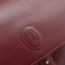 Cartier Must Line Shoulder Bag Leather Bordeaux Gold Tone Auth bs38005A-15