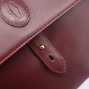 Cartier Must Line Shoulder Bag Leather Bordeaux Gold Tone Auth bs38005A-16