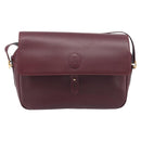 Cartier Must Line Shoulder Bag Leather Bordeaux Gold Tone Auth bs38005A-2