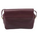 Cartier Must Line Shoulder Bag Leather Bordeaux Gold Tone Auth bs38005A-3