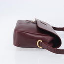 Cartier Must Line Shoulder Bag Leather Bordeaux Gold Tone Auth bs38005A-4