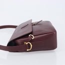 Cartier Must Line Shoulder Bag Leather Bordeaux Gold Tone Auth bs38005A-5