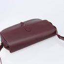Cartier Must Line Shoulder Bag Leather Bordeaux Gold Tone Auth bs38005A-6