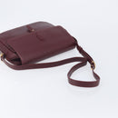 Cartier Must Line Shoulder Bag Leather Bordeaux Gold Tone Auth bs38005A-7