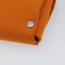 HERMES Etui Cult GM Pouch Felt Orange Silver Auth bs38006-10