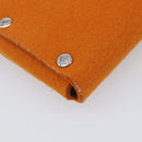 HERMES Etui Cult GM Pouch Felt Orange Silver Auth bs38006-11