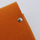 HERMES Etui Cult GM Pouch Felt Orange Silver Auth bs38006-12