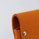 HERMES Etui Cult GM Pouch Felt Orange Silver Auth bs38006-13
