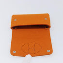 HERMES Etui Cult GM Pouch Felt Orange Silver Auth bs38006-15
