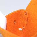 HERMES Etui Cult GM Pouch Felt Orange Silver Auth bs38006-18