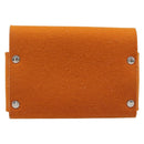HERMES Etui Cult GM Pouch Felt Orange Silver Auth bs38006-3