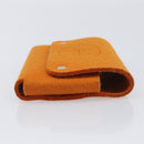 HERMES Etui Cult GM Pouch Felt Orange Silver Auth bs38006-4