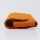 HERMES Etui Cult GM Pouch Felt Orange Silver Auth bs38006-5
