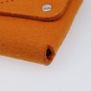 HERMES Etui Cult GM Pouch Felt Orange Silver Auth bs38006-8