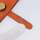 HERMES Dogon Coin Purse Leather Orange Gold Tone Auth bs38007-14
