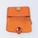 HERMES Dogon Coin Purse Leather Orange Gold Tone Auth bs38007-15