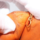 HERMES Dogon Coin Purse Leather Orange Gold Tone Auth bs38007-20