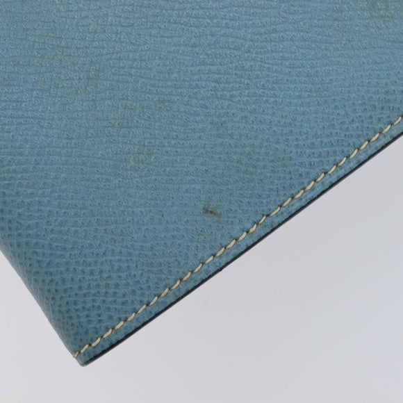 HERMES Agenda PM Day Planner Cover Leather Light Blue Silver Auth bs38008