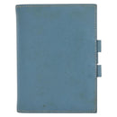 HERMES Agenda PM Day Planner Cover Leather Light Blue Silver Auth bs38008-2