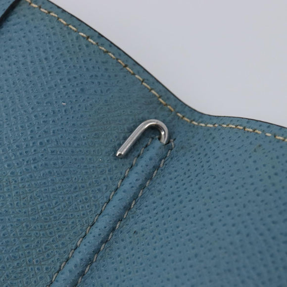 HERMES Agenda PM Day Planner Cover Leather Light Blue Silver Auth bs38008