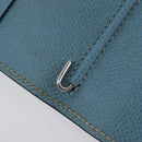 HERMES Agenda PM Day Planner Cover Leather Light Blue Silver Auth bs38008-21