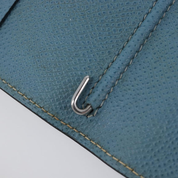 HERMES Agenda PM Day Planner Cover Leather Light Blue Silver Auth bs38008