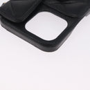 CHANEL iPhone Case Caviar Skin iPhone15 Pro Black Gold Tone CC Auth bs38010-10