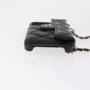 CHANEL iPhone Case Caviar Skin iPhone15 Pro Black Gold Tone CC Auth bs38010-4
