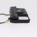 CHANEL iPhone Case Caviar Skin iPhone15 Pro Black Gold Tone CC Auth bs38010-5