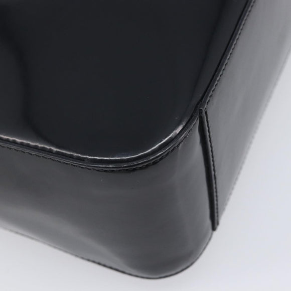 CELINE Hand Bag Patent Black Auth bs38013