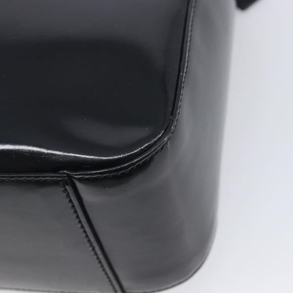 CELINE Hand Bag Patent Black Auth bs38013