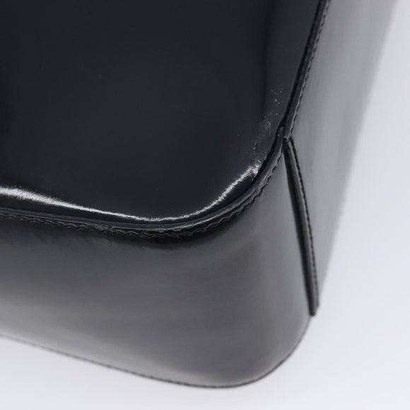 CELINE Hand Bag Patent Black Auth bs38013