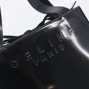 CELINE Hand Bag Patent Black Auth bs38013-14