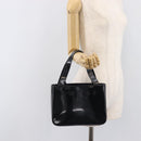 CELINE Hand Bag Patent Black Auth bs38013-25