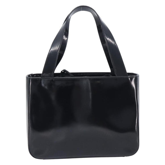 CELINE Hand Bag Patent Black Auth bs38013