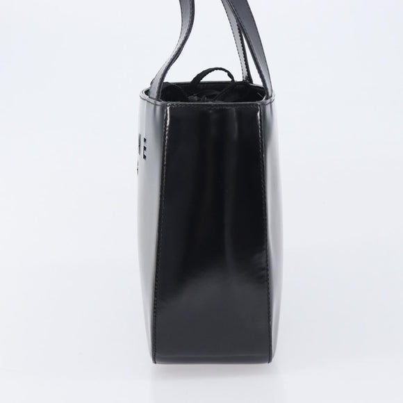 CELINE Hand Bag Patent Black Auth bs38013