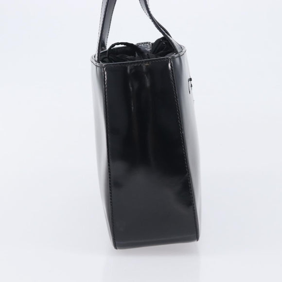 CELINE Hand Bag Patent Black Auth bs38013
