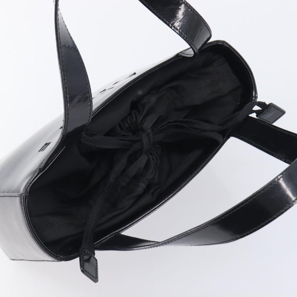 CELINE Hand Bag Patent Black Auth bs38013