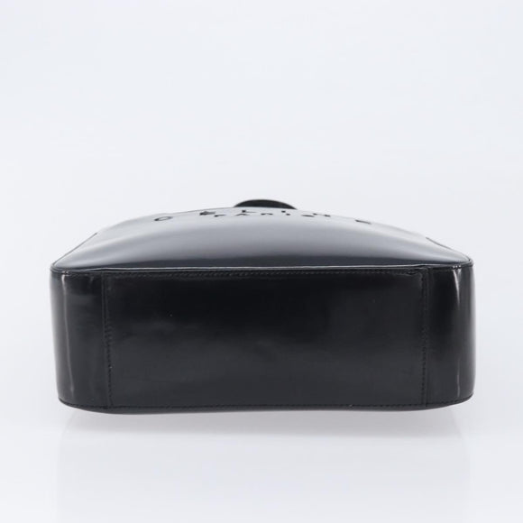 CELINE Hand Bag Patent Black Auth bs38013