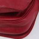LOEWE Shoulder Bag Leather Red Gold Tone Auth bs38014-10