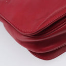 LOEWE Shoulder Bag Leather Red Gold Tone Auth bs38014-13