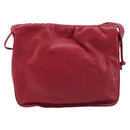 LOEWE Shoulder Bag Leather Red Gold Tone Auth bs38014-2