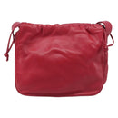 LOEWE Shoulder Bag Leather Red Gold Tone Auth bs38014-3