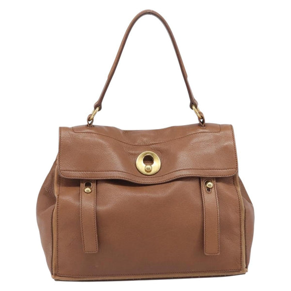 Saint Laurent Muse To Hand Bag Leather Brown Gold Tone 229680 Auth bs38016