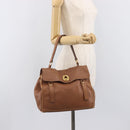 Saint Laurent Muse To Hand Bag Leather Brown Gold Tone 229680 Auth bs38016-26