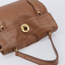 Saint Laurent Muse To Hand Bag Leather Brown Gold Tone 229680 Auth bs38016-6
