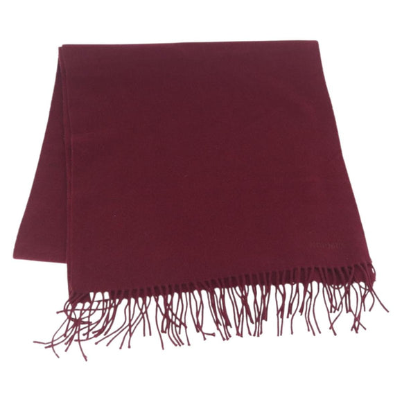 HERMES Scarf Cashmere Bordeaux Auth bs38022